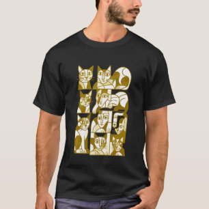 Cats Retro Midcentury Mid Century Modern Art Cat T-Shirt