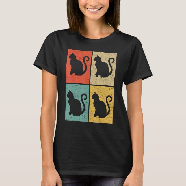 Cats Retro Vintage 70s 80s Style T-Shirt (Front)