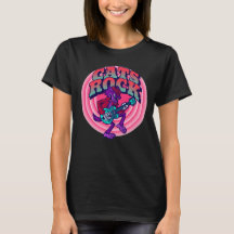 CATS ROCK CAT WITH GUITAR FUNNY T-SHIRTS
