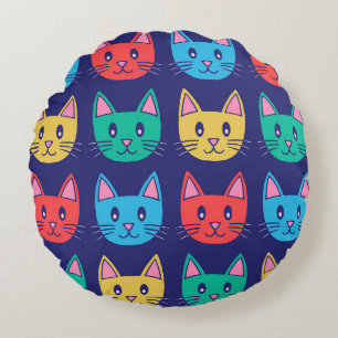 Cats Round Pillow