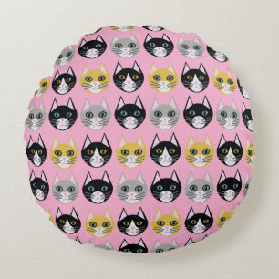 Cats Round Pillow