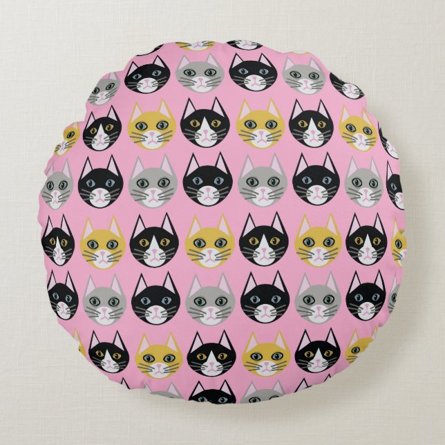 Cats Round Pillow (Front)