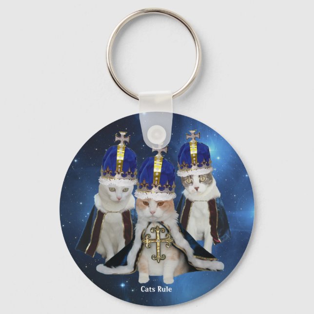 Cats Rule Keychain (Front)
