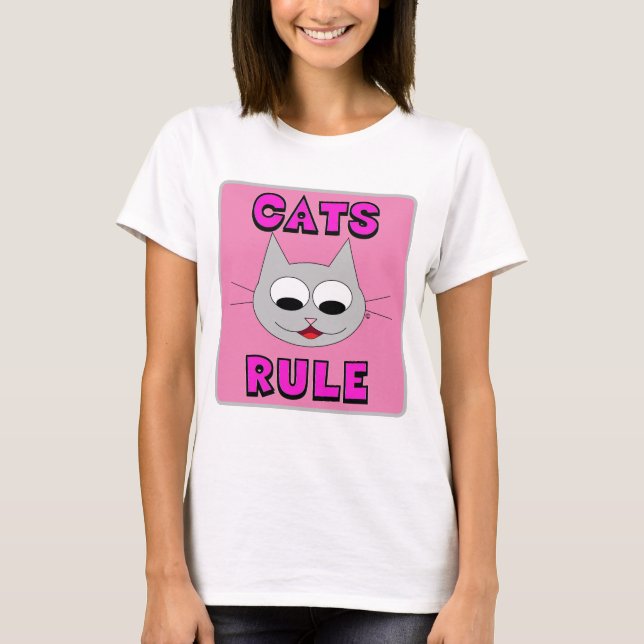 CATS RULE MAIN Amoureux des chats tshirt (Devant)