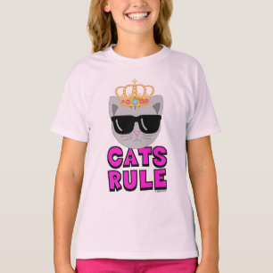 CATS RULE Royal Cat w/ Sunglasses T-Shirt