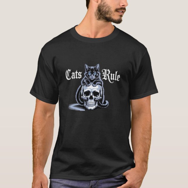 Cats Rule Skull Throne Edition T-Shirt (Front)