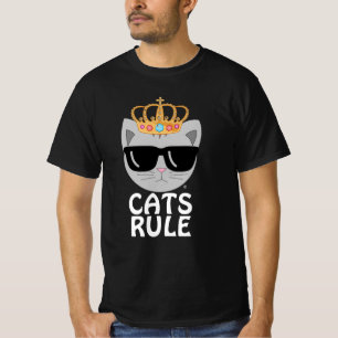 CATS RULE Sunglasses Kitty with Jewelled Crown T-Shirt