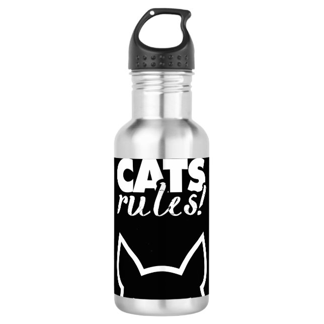 Cats Rules 710 Ml Water Bottle (Front)