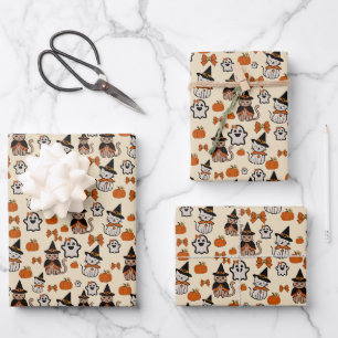 Cats seamless pattern halloween party wrapping paper sheet