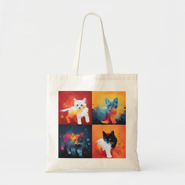 Cats silhouette Stylist Fashionable Tote Bags (Front)