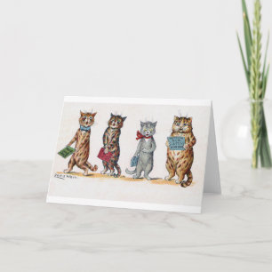 Cats Singing Christmas Carol, Louis Wain Card