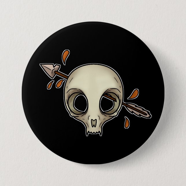 Cat's Skull Bones Collection 3 Inch Round Button (Front)