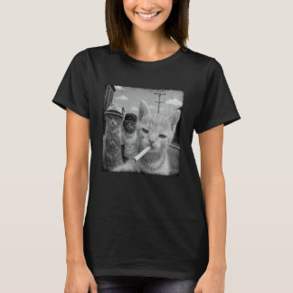 Cats Smoking Cigarette Funny Sarcasm Cat Meme Gang T-Shirt