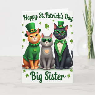 Cats St Patricks Day Big Sister Card