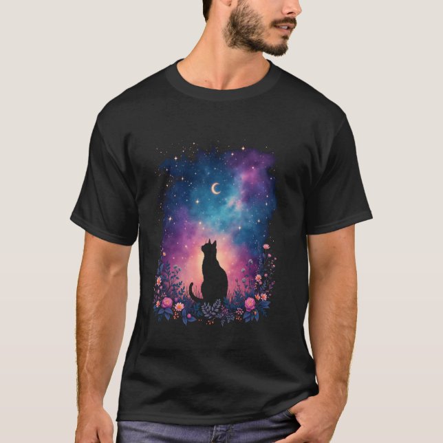 Cats starry sky art T-Shirt (Front)