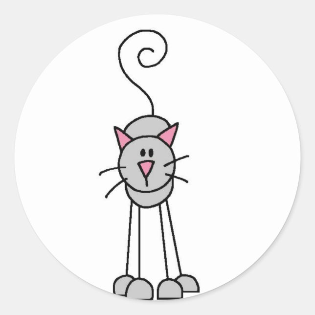 Cats Stick Figures Sticker (Front)