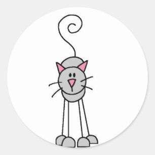 Cats Stick Figures Sticker