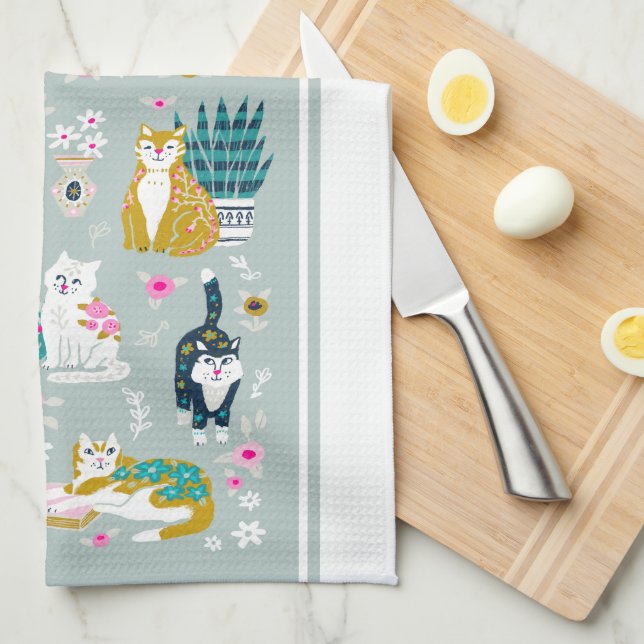 Cats & Stuff Kitchen Towel (Quarter Fold)