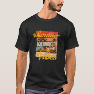 Cats Summer Motif Bengal Cat Vintage / Retro Desig T-Shirt