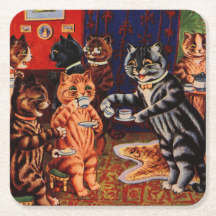 Cats Tea Party by Louis Wain Coaster
