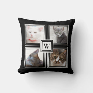 Cats template photos framed throw pillow