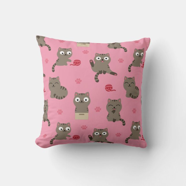 Cats Throw Pillow (Front)