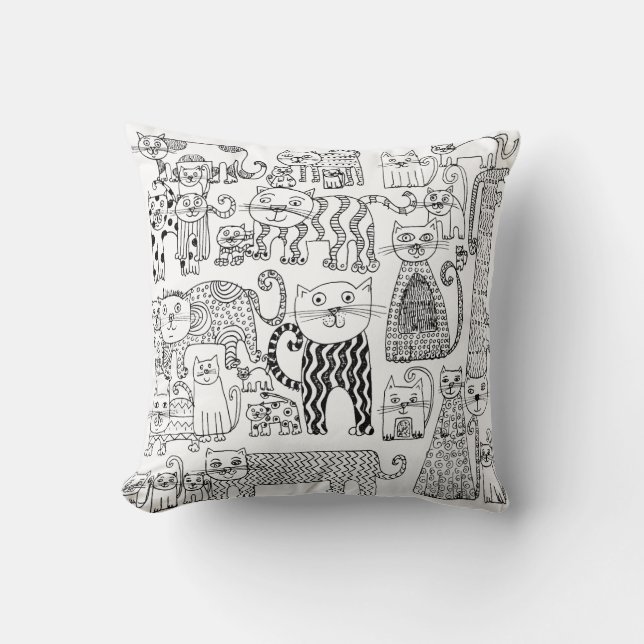 Cats Throw Pillow (Front)
