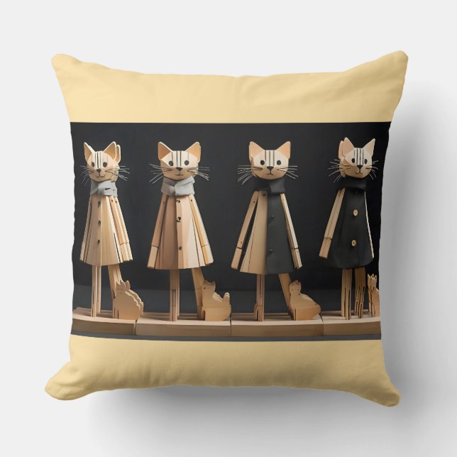 cats throw pillow (Front)