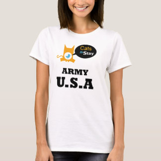 Cats to Stay Army U.S.A. Cat Lovers Sector T-Shirt