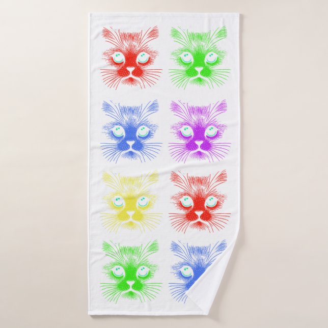 Cats Topics Bath Towel Set (Bath Towel)