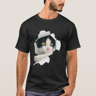 Cats , Tuxedo Cats, Cats Torn Cloth , Kitten T-Shirt