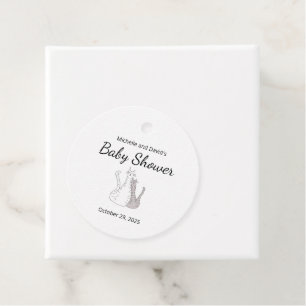 Cats Twins Gender Neutral Baby Shower  Favour Tags