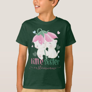 Cats Under Flower Umbrella Custom Little Sister T-Shirt