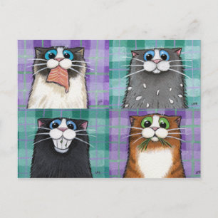 Cats Up To No Good Postcard