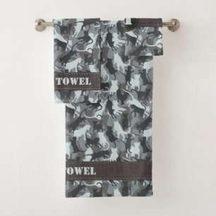 Cats Urban Camouflage Bath Towel Set