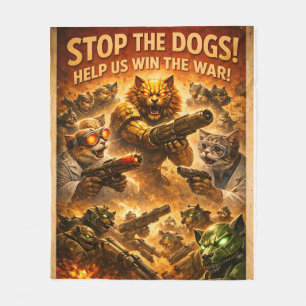 Cats versus cucumbers, the great war epic battle p fleece blanket