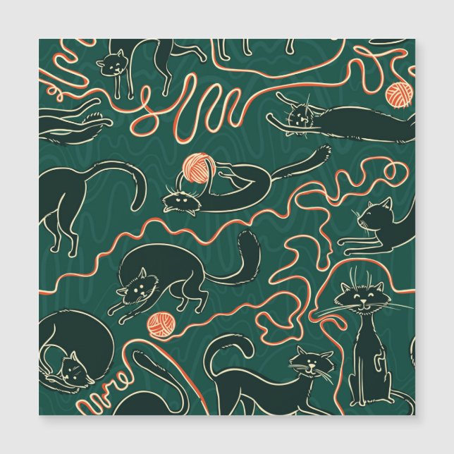 Cats Vintage: Doodle Seamless Pattern (Front)