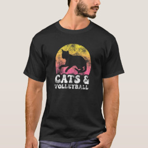 Cats & Volleyball Vintage Retro Hobby T-Shirt