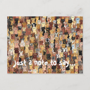 cats watching, Just a note to say... Postcard