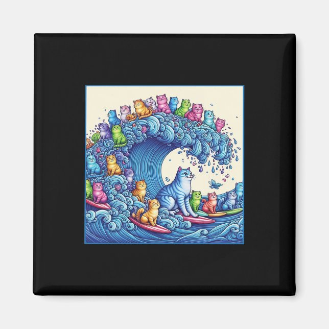 Cats Wave For Kamala Funny Cat Lady 1  Magnet (Front)