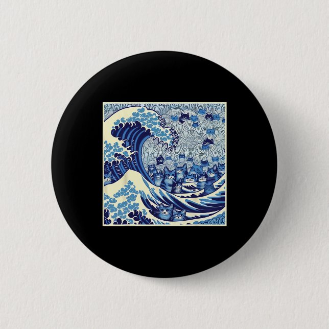 Cats Wave For Kamala Funny Cat Lady  2 Inch Round Button (Front)