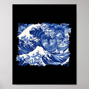 Cats Wave For Kamala Funny Kamala Harris Cat Lover Poster