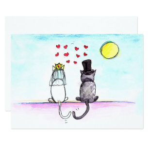 Cat Wedding Invitations Announcements Zazzle Ca