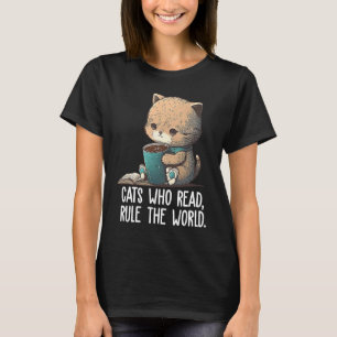 Cats who read rule the world Book  Book Nerd Libra T-Shirt