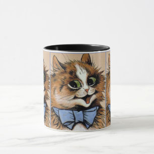 Cats with Blue Bowtie Painting by Louis Wain Mug