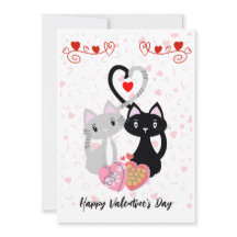 Cats with Heart Valentines Card