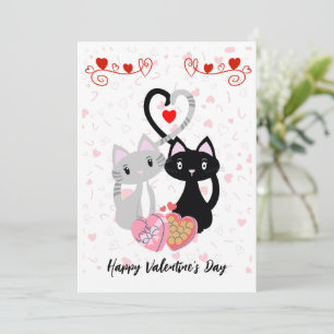 Cats with Heart Valentines Card