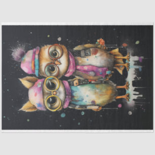 Cats with splashes of colour: Artistic Pixie Chick Tissue Paper