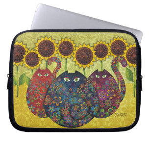 Cats With Sunflowers Laptop Sleeve