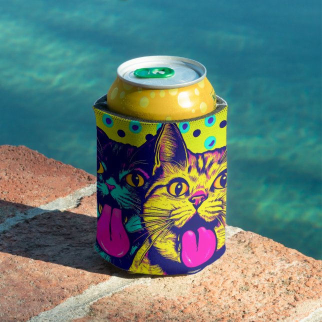 Cats with tongue out can cooler (In Situ Pool)